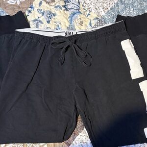 Pink Black Sweatpants Joggers with White Lettering